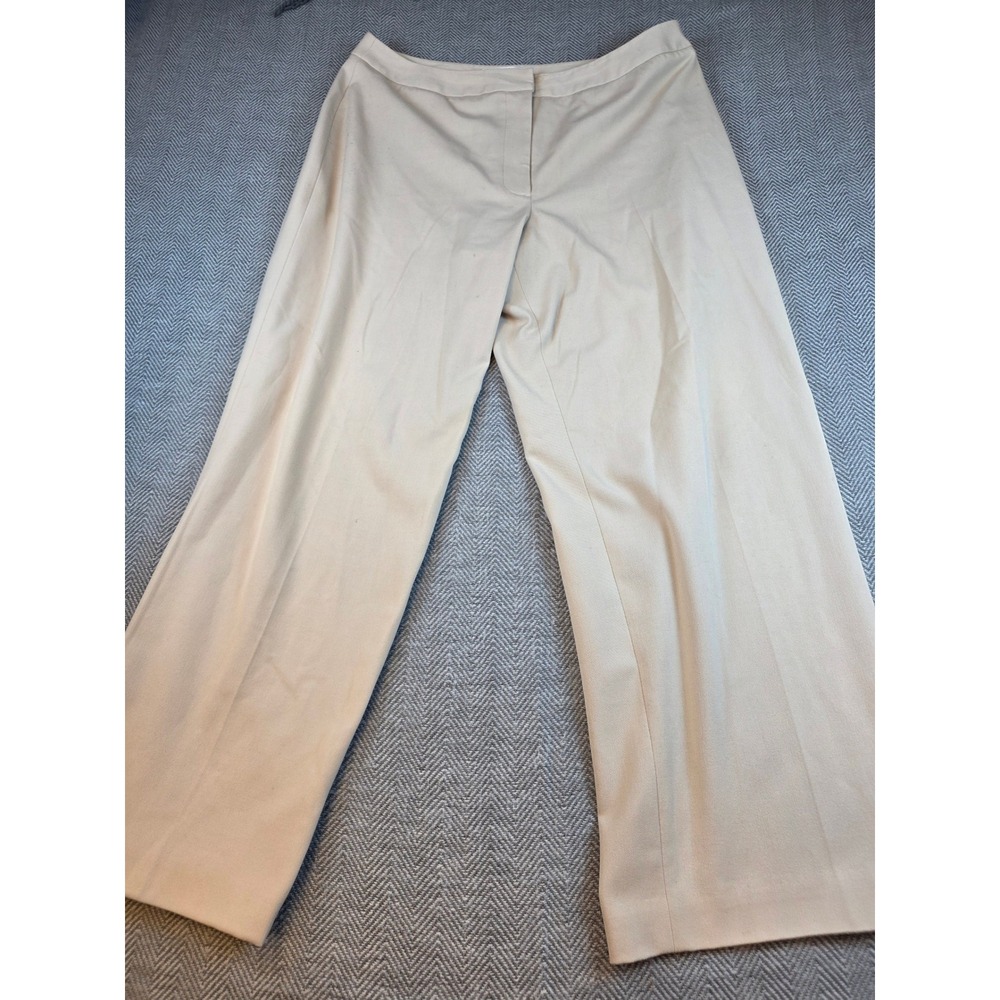 Pursuits Ltd Petite Beige Wide Leg Trousers Dress Pants 14P Tan Professional